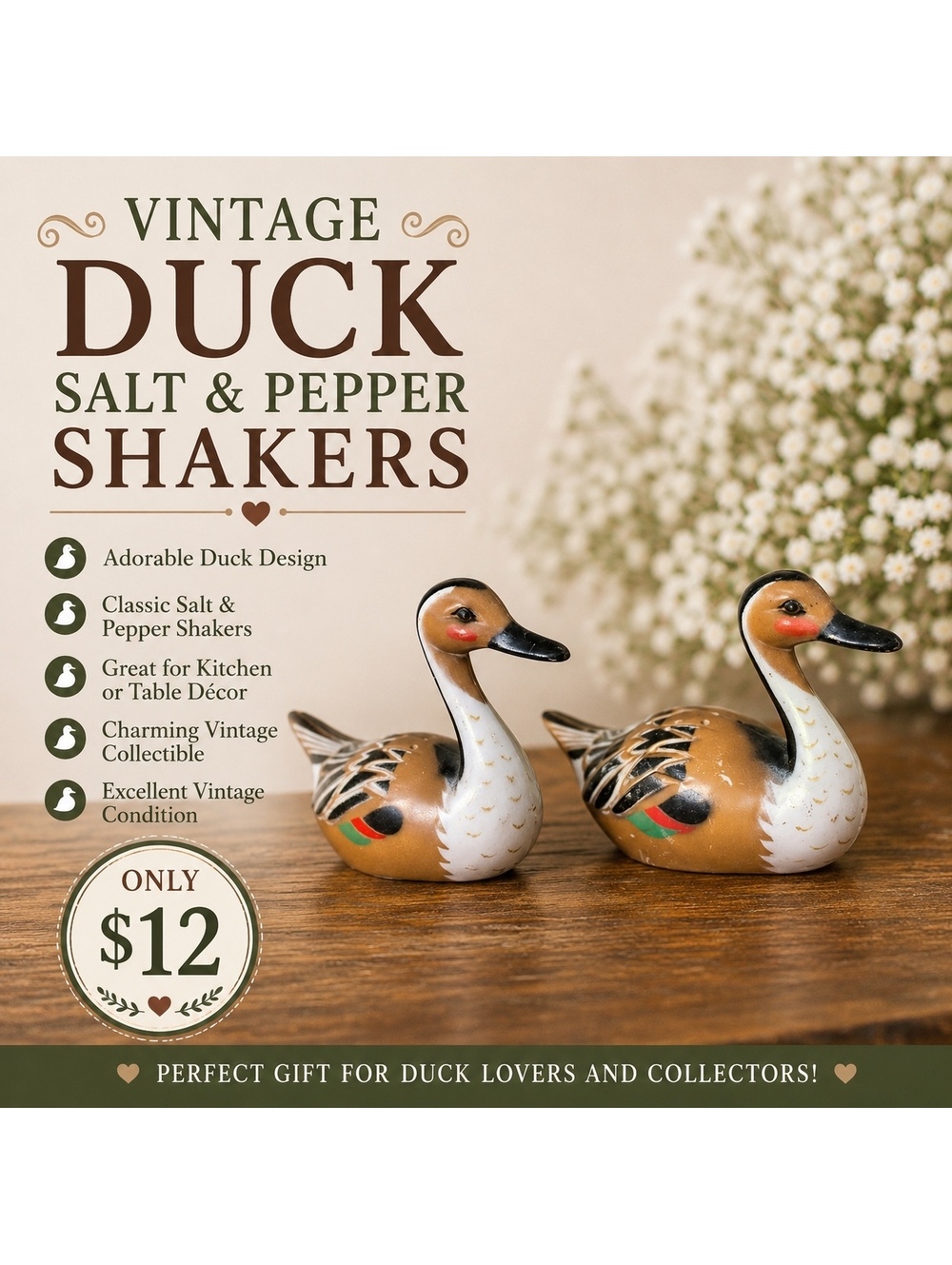 Duck Salt & Pepper Shakers